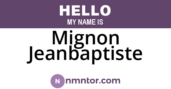 Mignon Jeanbaptiste