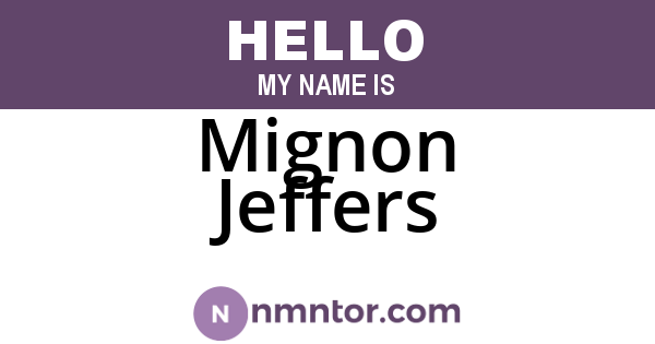 Mignon Jeffers