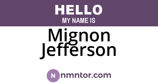 Mignon Jefferson