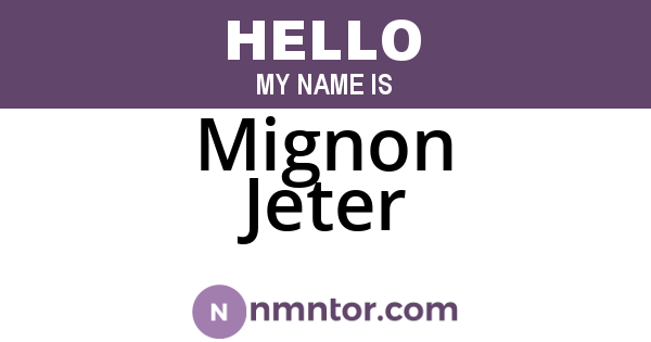 Mignon Jeter