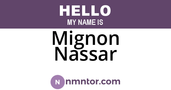Mignon Nassar