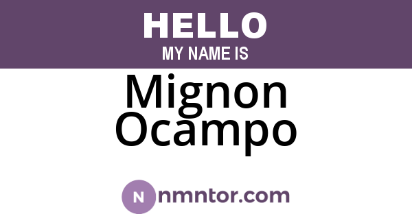 Mignon Ocampo