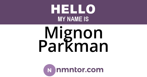 Mignon Parkman