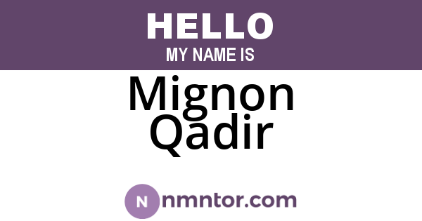 Mignon Qadir