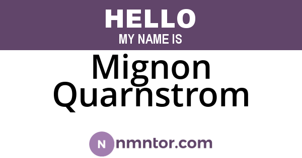 Mignon Quarnstrom