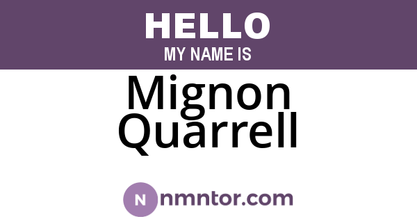 Mignon Quarrell