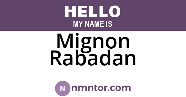 Mignon Rabadan