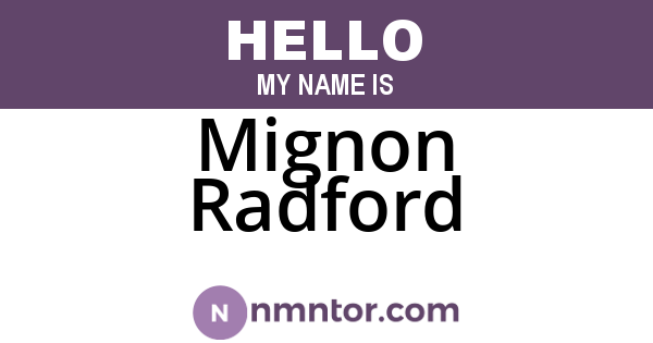 Mignon Radford