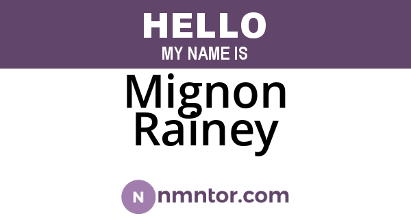 Mignon Rainey