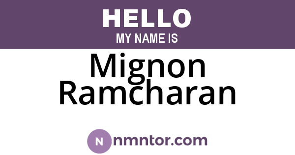 Mignon Ramcharan