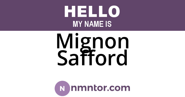 Mignon Safford