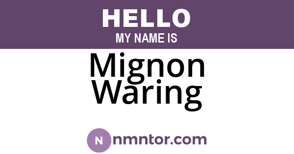 Mignon Waring