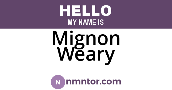 Mignon Weary