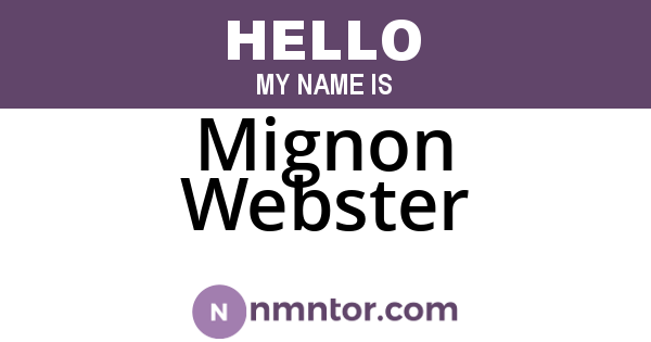 Mignon Webster