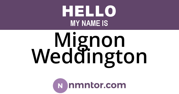 Mignon Weddington