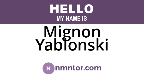 Mignon Yablonski