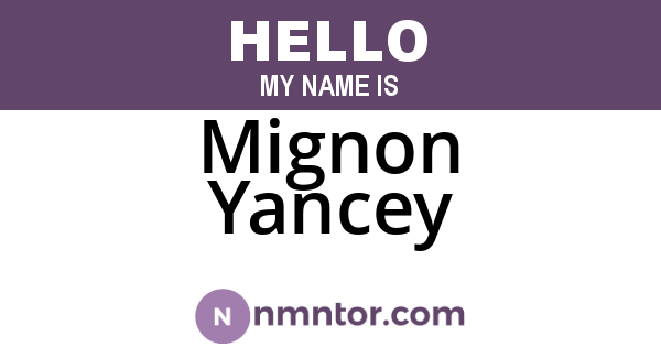 Mignon Yancey
