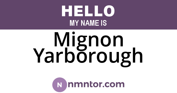 Mignon Yarborough