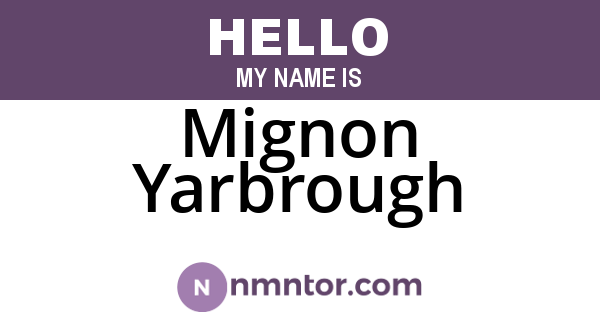Mignon Yarbrough
