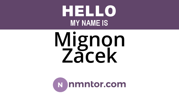 Mignon Zacek