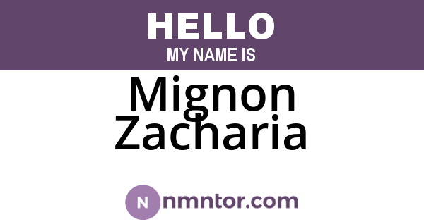Mignon Zacharia