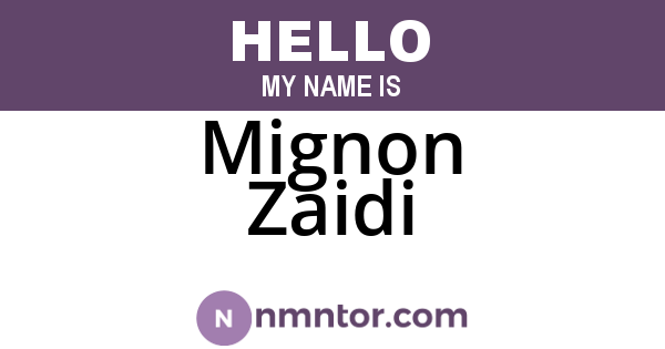 Mignon Zaidi