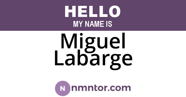 Miguel Labarge