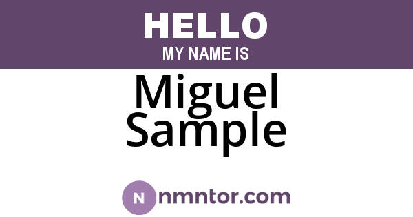 Miguel Sample