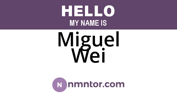 Miguel Wei
