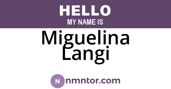 Miguelina Langi