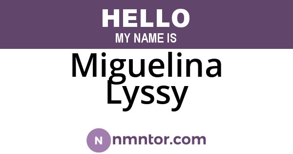 Miguelina Lyssy