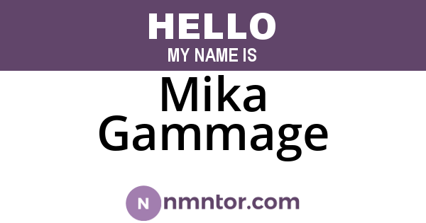Mika Gammage