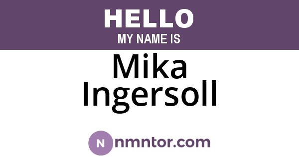 Mika Ingersoll