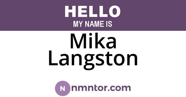 Mika Langston