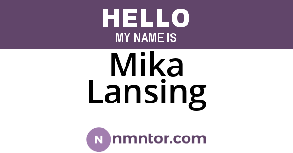 Mika Lansing