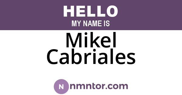 Mikel Cabriales