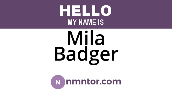 Mila Badger