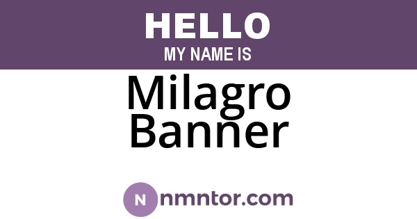 Milagro Banner