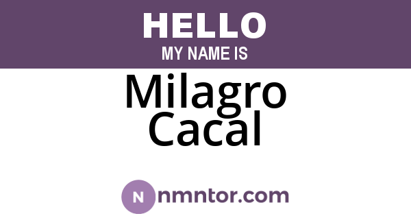 Milagro Cacal