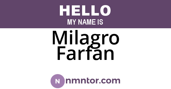 Milagro Farfan