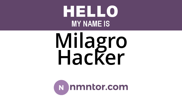 Milagro Hacker