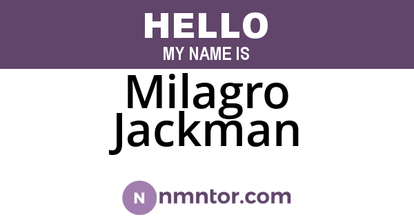 Milagro Jackman