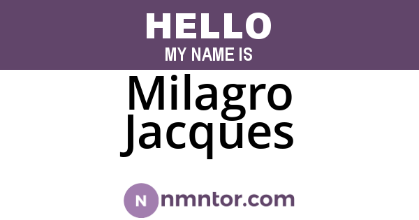 Milagro Jacques
