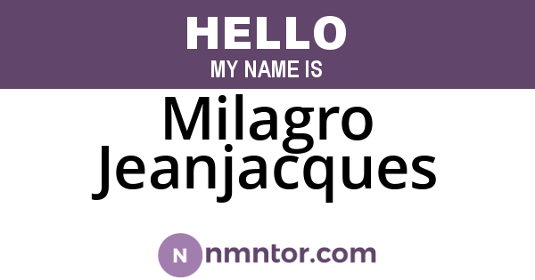Milagro Jeanjacques