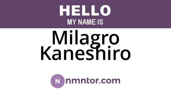 Milagro Kaneshiro