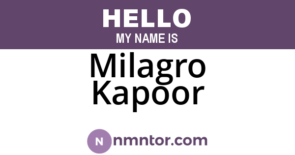 Milagro Kapoor