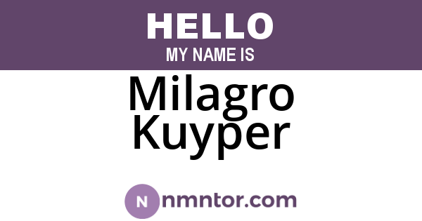 Milagro Kuyper