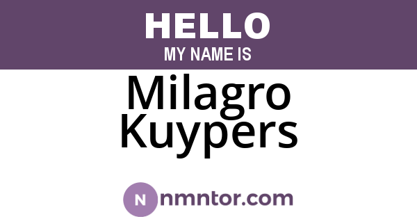 Milagro Kuypers