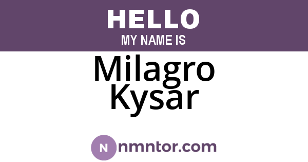 Milagro Kysar