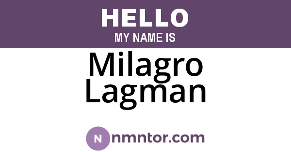 Milagro Lagman